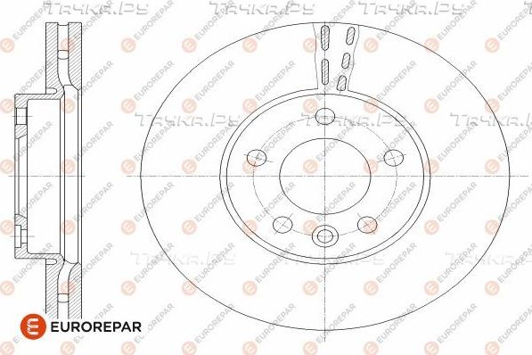 Тормозной диск Eurorepar передний для Volkswagen Multivan T5 2003-2015. Артикул 1642767580