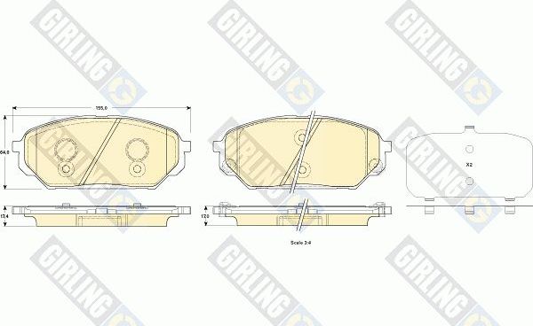 Тормозные колодки Girling. Артикул 6135279