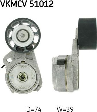 Натяжной ролик (натяжитель) приводного клинового зубчатого ремня SKF для Neoplan Starliner 2002-2026. Артикул VKMCV 51012