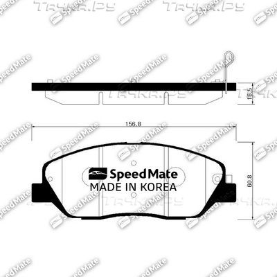 Тормозные колодки SpeedMate. Артикул SM-BPH029