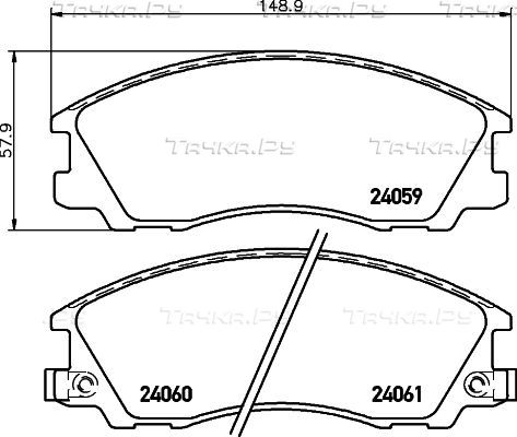 Тормозные колодки Mintex передние для Hyundai Terracan I 2001-2003. Артикул MDB2605