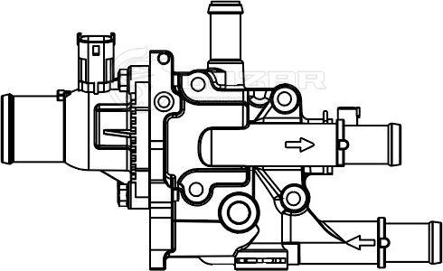 Термостат CHEVROLET AVEO T300 (11-)/OPEL ASTRA J (10-) 1.6I/1.8I (105°С) (с пласт.корпусом) (Luzar). Артикул LT 0553