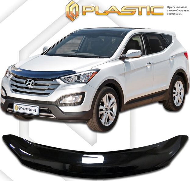 Дефлекторы СА Пластик для окон (Classic черный) Hyundai Grand Santa Fe 2014-2026. Артикул 2010010110390