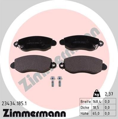 Тормозные колодки Zimmermann. Артикул 23434.185.1