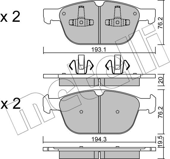 Тормозные колодки Metelli. Артикул 22-0834-0