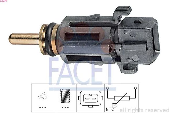 Датчик температуры охлаждающей жидкости Facet Made in Italy - OE Equivalent. Артикул 7.3279
