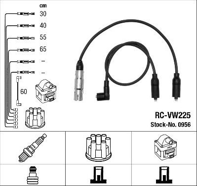 Высоковольтные провода (провода зажигания) (комплект) NGK для SEAT Cordoba I 1996-2002. Артикул 0956