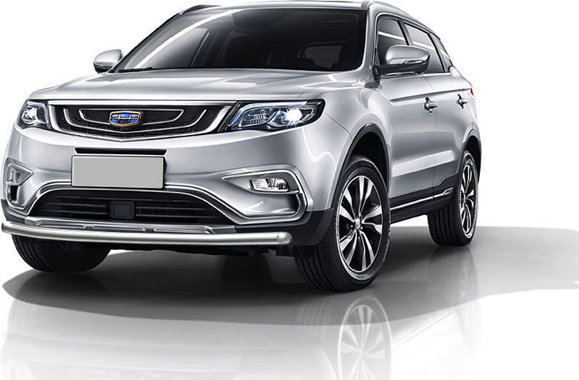 Защита Slitkoff переднего бампера d57 для Geely Atlas 2018-2026. Артикул GEAT-003