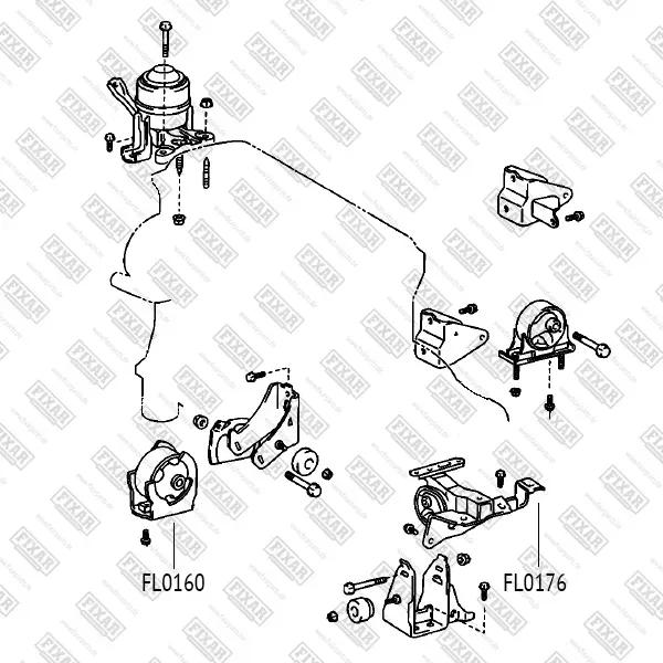 Опора двигателя TOYOTA RAV4 00- лев. (Fixar). Артикул FL0176