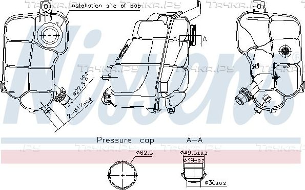 Расширительный бачок Nissens (полимерный материал) для Ford S-MAX I 2006-2014. Артикул 996337
