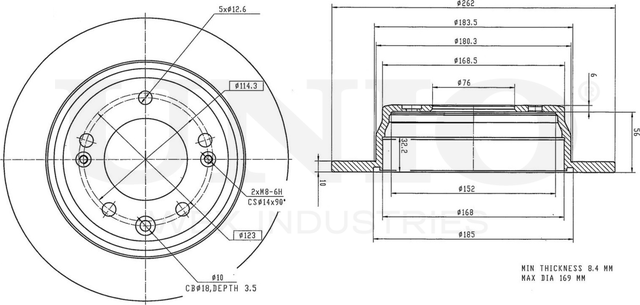 Диск тормозной (Unio). Артикул BRD-20146