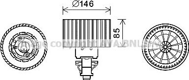 Вентилятор, мотор печки (отопителя) салона AVA. Артикул AI8374