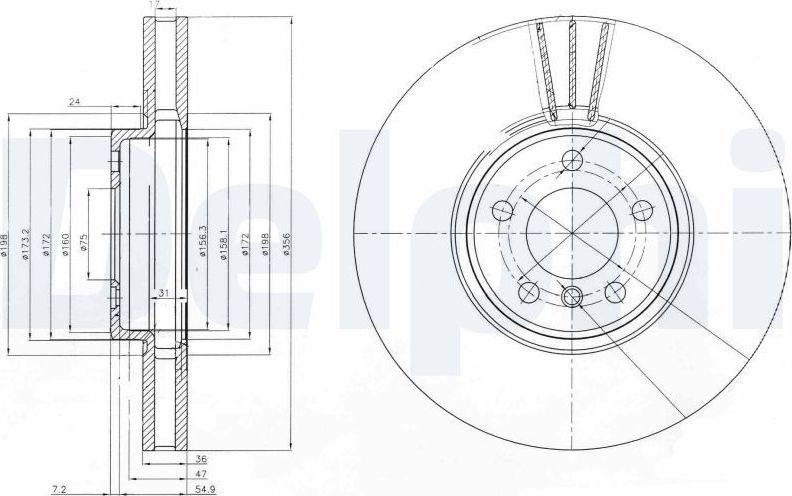 Тормозной диск Delphi. Артикул BG9004