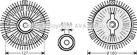 Муфта вентилятора (вискомуфта) AVA для Opel Omega A 1986-1994. Артикул OLC552