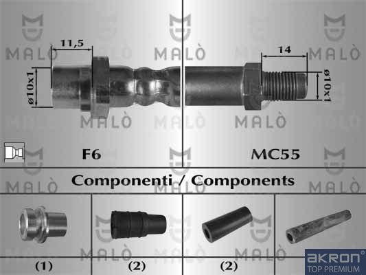 Тормозной шланг Malò. Артикул 80657