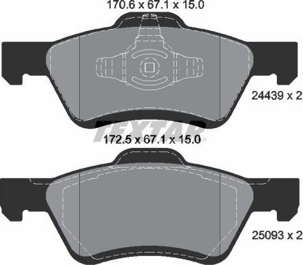 Тормозные колодки Textar Q+. Артикул 2443901