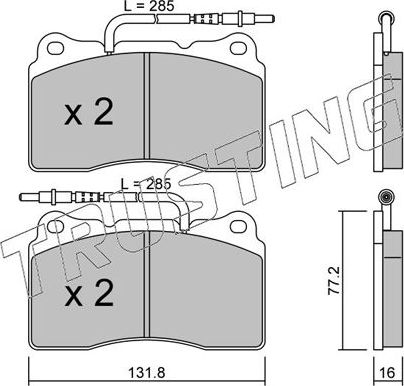 Тормозные колодки Trusting. Артикул 297.2