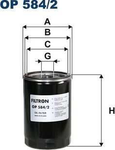 Масляный фильтр Filtron. Артикул OP 584/2