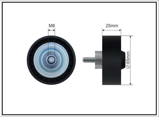 Направляющий (ведущий) ролик приводного поликлинового ремня Caffaro (полимерный материал). Артикул 500647