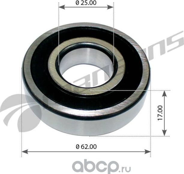 Подшипник маховика Scania/MAN (закрытый) d25 D62 H17 (Mansons). Артикул 100618