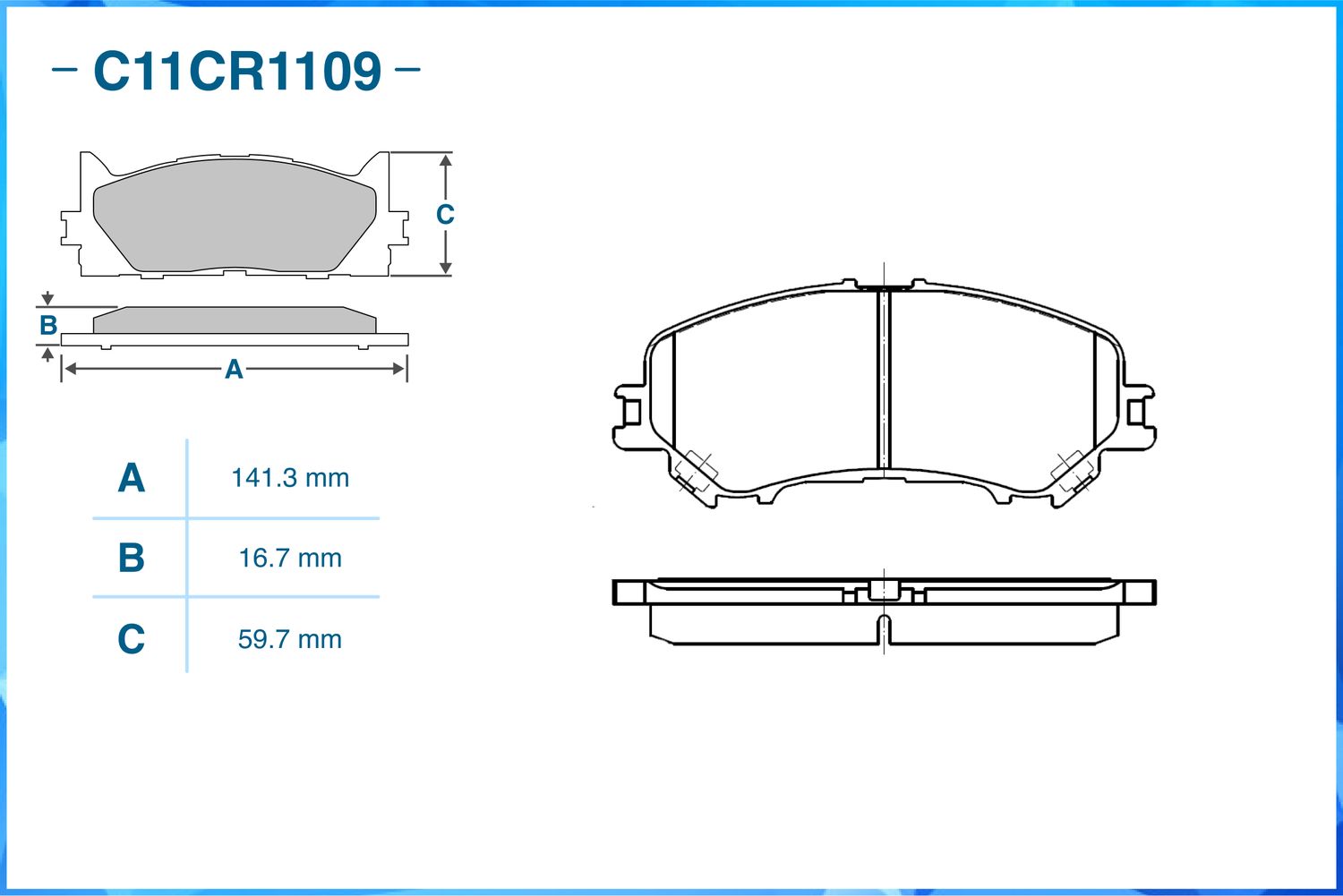 Колодки тормозные передние (Low Metallic) (Cworks). Артикул C11CR1109