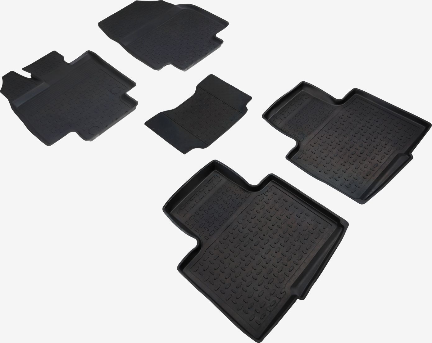 Коврики резиновые Seintex с высоким бортиком для салона Toyota Highlander IV 2019-2026. Артикул 95842