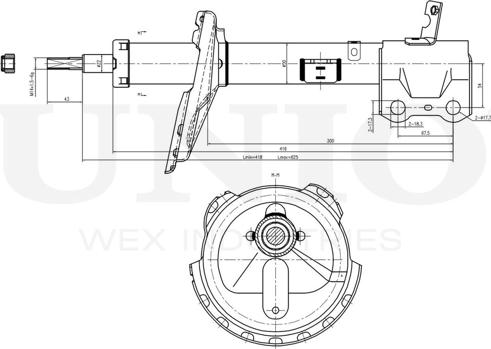 Амортизатор подвески (Unio). Артикул SAB-10216