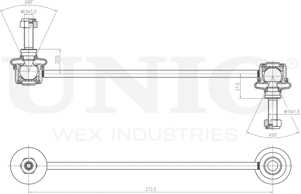Тяга/стойка стабилизатора (Unio). Артикул SSP-50163