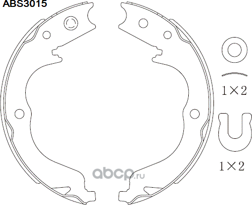 Колодки тормозные барабанные | зад | (Allied Nippon). Артикул ABS3015
