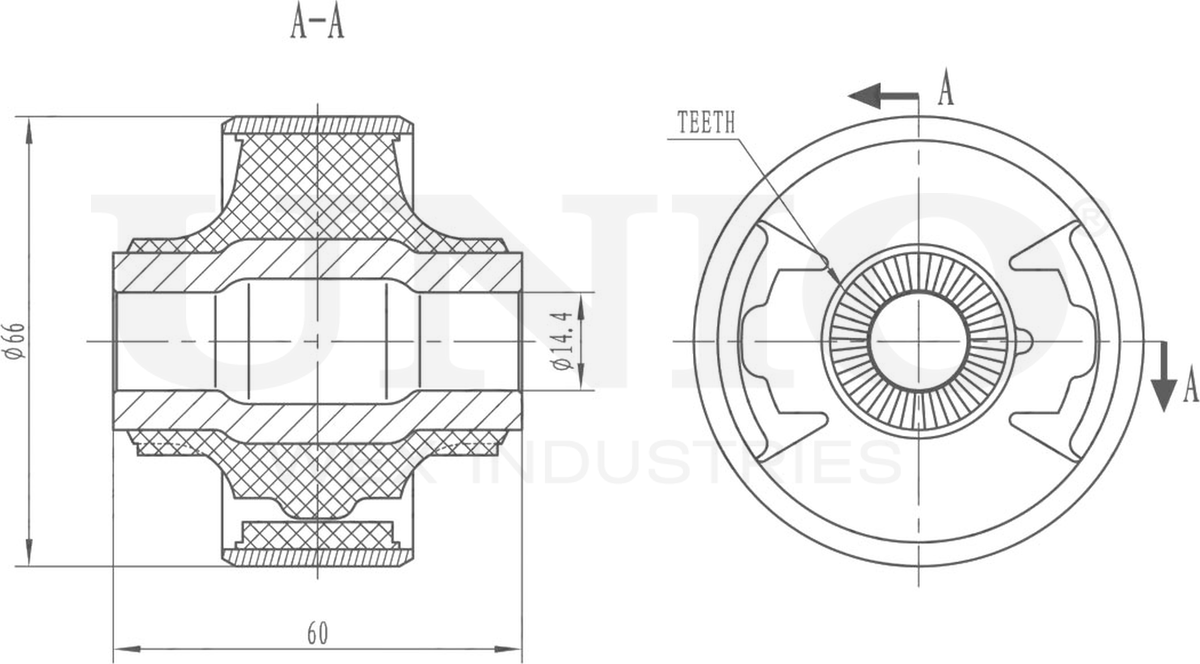 Сайлентблок рычага подвески (Unio). Артикул RMP-20045