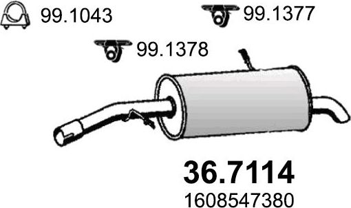 Глушитель Asso. Артикул 36.7114