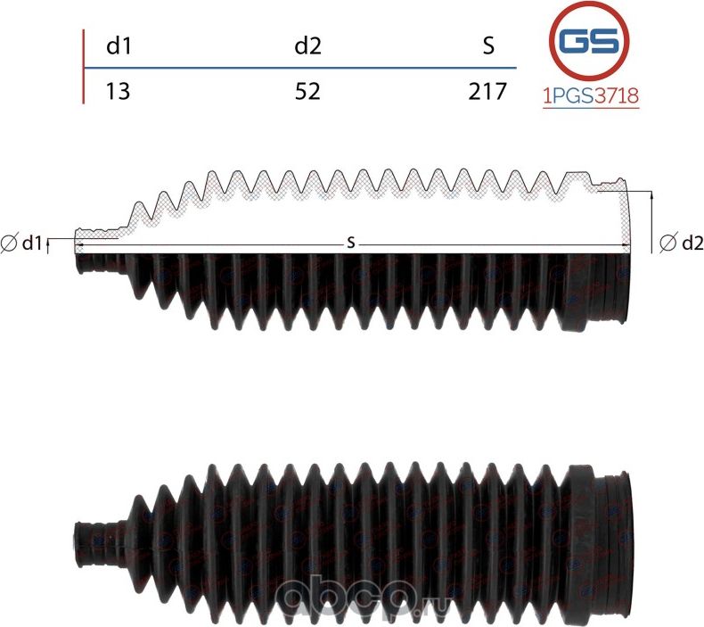 Пыльник рулевой рейки (GS). Артикул 1PGS3718
