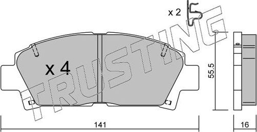 Тормозные колодки Trusting. Артикул 169.0