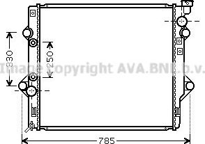 Радиатор охлаждения двигателя AVA. Артикул TO2367