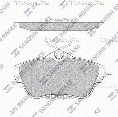 Тормозные колодки Sangsin Hi-Q задние для Fiat Scudo II 2007-2016. Артикул SP4149