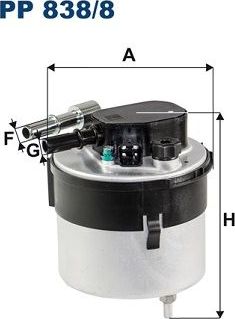 Топливный фильтр Filtron. Артикул PP 838/8
