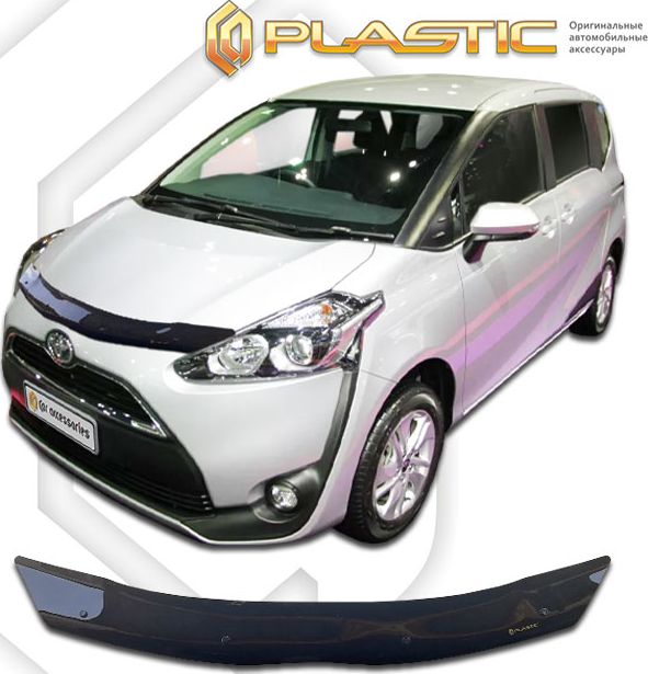 Дефлектор СА Пластик для капота (Classic черный) Toyota Sienta 2016-2026. Артикул 2010010115227