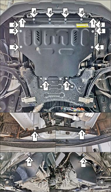 Защита Мотодор для картера и КПП Dongfeng K32, 33 2023-2026. Артикул 78612