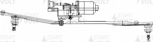 Трапеция стеклоочистителя (дворника) (в сборе) StartVOLT (Стальная труба) передний для УАЗ Patriot I 2004-2025. Артикул VWA 03063