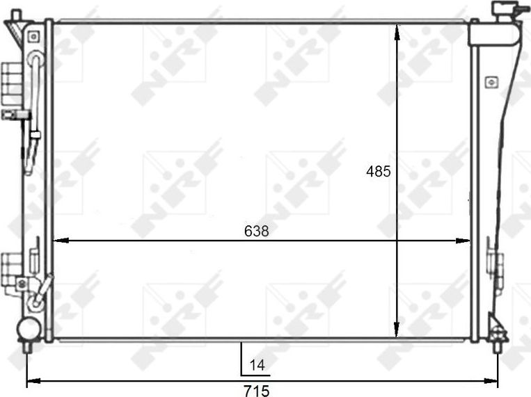Радиатор охлаждения двигателя NRF (алюминий). Артикул 59097