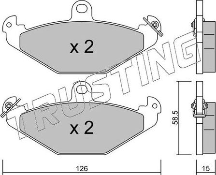 Тормозные колодки Trusting задние для Chrysler Viper 1992-1998. Артикул 168.0