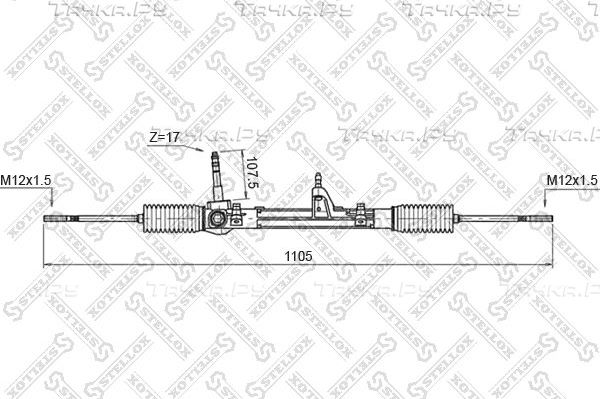 Рулевая рейка Stellox для Fiat Tipo 160 1987-1995. Артикул 00-35011-SX