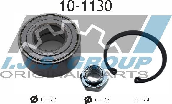 Ступичный подшипник (комплект) IJS Group передний для Citroen C15 1988-2005. Артикул 10-1130