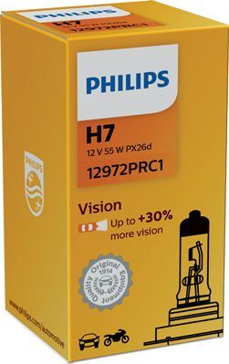 H7 12V- 55W (PX26d) ( +30% света) Vision (Premium) Philips Vision. Артикул 12972PRC1