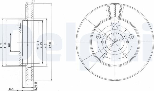 Тормозной диск Delphi передний для Toyota MR2 II (W20) 1989-1995. Артикул BG3355