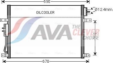 Радиатор кондиционера (конденсатор) AVA (алюминий). Артикул JEA5050