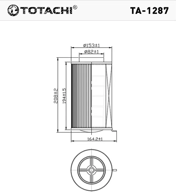 Фильтр воздушный (Totachi). Артикул TA1287
