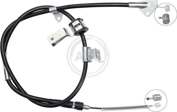 Трос ручника (тросик ручного тормоза) ABS задний правый для Suzuki Alto VII (HA25) 2009-2014. Артикул K14009