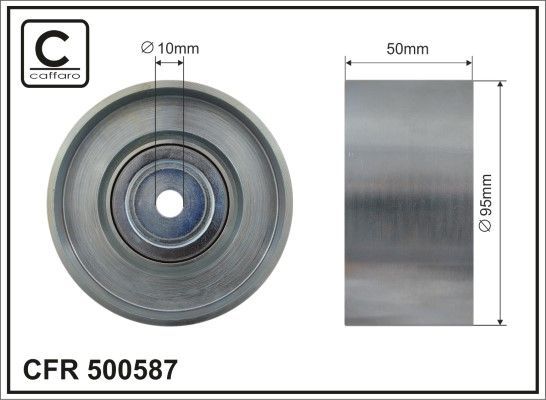 Направляющий (ведущий) ролик приводного поликлинового ремня Caffaro (Металл). Артикул 500587