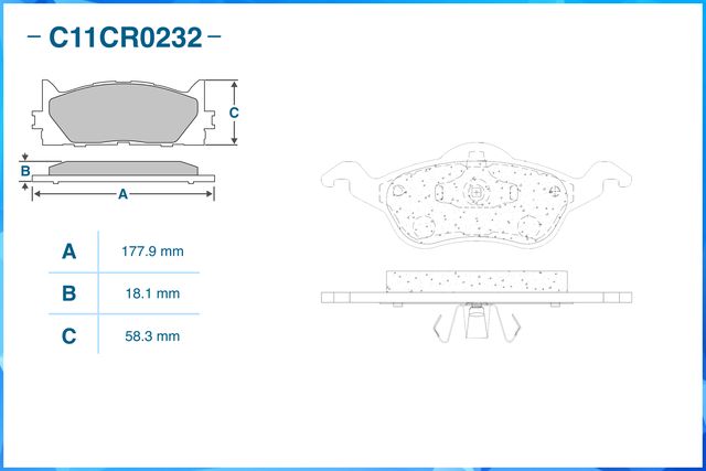 Колодки тормозные передние (Low Metallic) (Cworks). Артикул C11CR0232